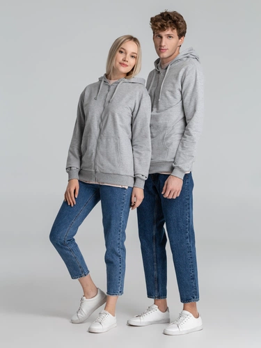 Толстовка на молнии с капюшоном Siverga 2.0, серый меланж Толстовка на молнии с капюшоном Siverga 2.0, серый меланж