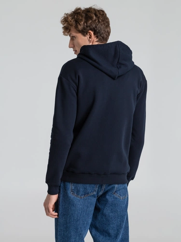 Толстовка на молнии с капюшоном Unit Siverga Heavy, темно-синяя Толстовка на молнии с капюшоном Unit Siverga Heavy, темно-синяя