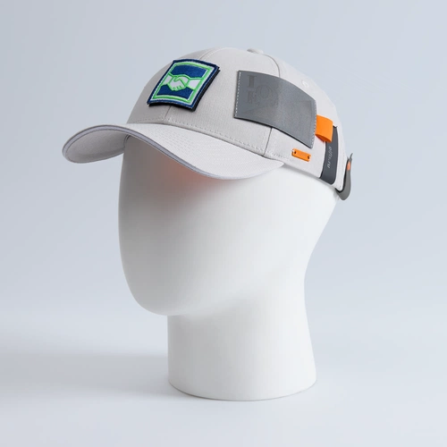 Бейсболка Spiker, серая с белым с кастомизацией Бейсболка Spiker, серая с белым с кастомизацией