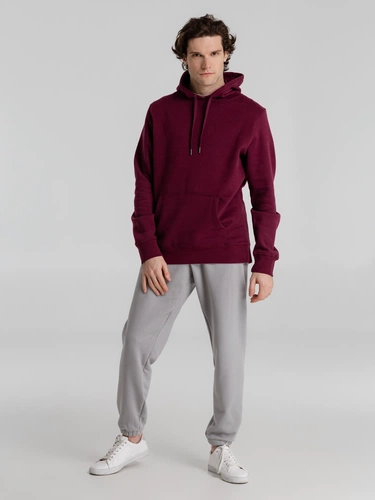 Толстовка с капюшоном унисекс King, бордовая Толстовка с капюшоном унисекс King, бордовая