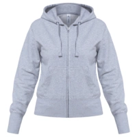 Толстовка женская Hooded Full Zip серый меланж