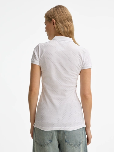 Рубашка поло женская Brandy Women, белая с темно-синим Рубашка поло женская Brandy Women, белая с темно-синим