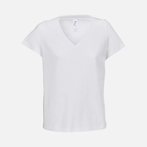 Футболка женская Regent Women с V-образным вырезом, белая Футболка женская Regent Women с V-образным вырезом, белая