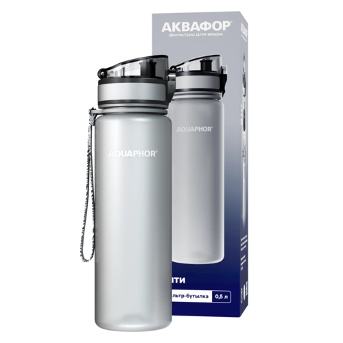 Бутылка с фильтром «Аквафор Сити», серая Бутылка с фильтром «Аквафор Сити», серая