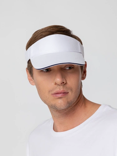 Козырек Active, белый с темно-синим кантом Козырек Active, белый с темно-синим кантом