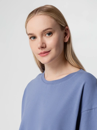 Футболка унисекс оверсайз Street Vibes, синяя (лавандовая) Футболка унисекс оверсайз Street Vibes, синяя (лавандовая)