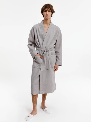 Халат вафельный Kimono, светло-серый Халат вафельный Kimono, светло-серый