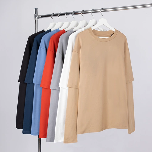 Футболка оверсайз с двойным рукавом Kosmos, молочно-белая Футболка оверсайз с двойным рукавом Kosmos, молочно-белая