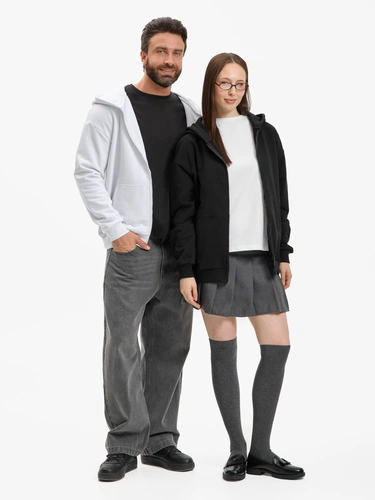 Толстовка унисекс оверсайз Sartoro, белая Толстовка унисекс оверсайз Sartoro, белая