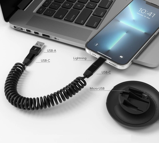 Кабель Vonmahlen Allroundo Еco для быстрой зарядки, черный Кабель Vonmahlen Allroundo Еco для быстрой зарядки, черный