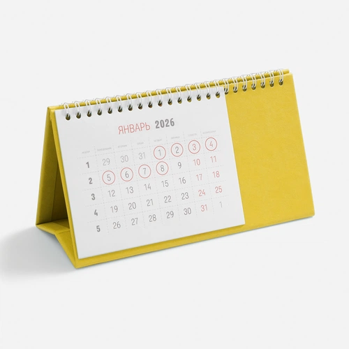 Календарь настольный Brand, желтый Календарь настольный Brand, желтый