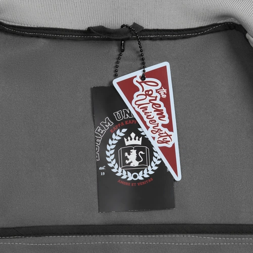 Бомбер из искусственной кожи Univer, серый с нанесением