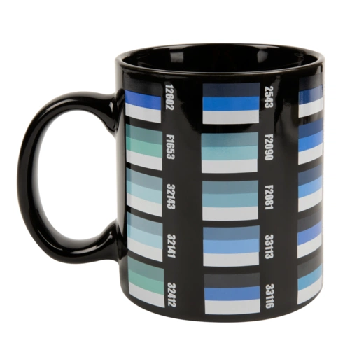 Кружка с декольной палитрой 1, черная Кружка с декольной палитрой 1, черная