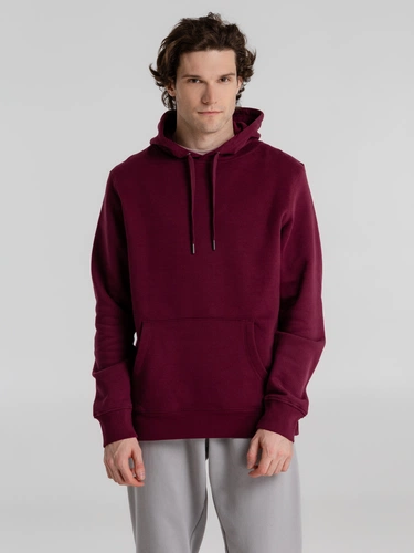 Толстовка с капюшоном унисекс King, бордовая Толстовка с капюшоном унисекс King, бордовая