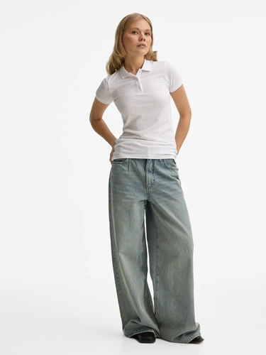 Рубашка поло женская Brandy Women, белая с темно-синим Рубашка поло женская Brandy Women, белая с темно-синим