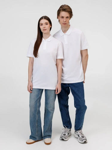 Рубашка поло унисекс Pulse, белая Рубашка поло унисекс Pulse, белая