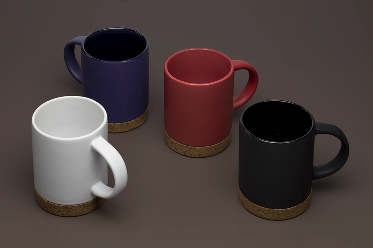 Кружка с пробковой подставкой Corky, синяя Кружка с пробковой подставкой Corky, синяя