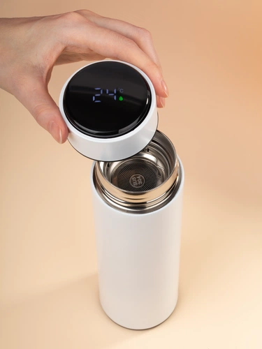 Смарт-бутылка с заменяемой батарейкой Long Therm, белая Смарт-бутылка с заменяемой батарейкой Long Therm, белая