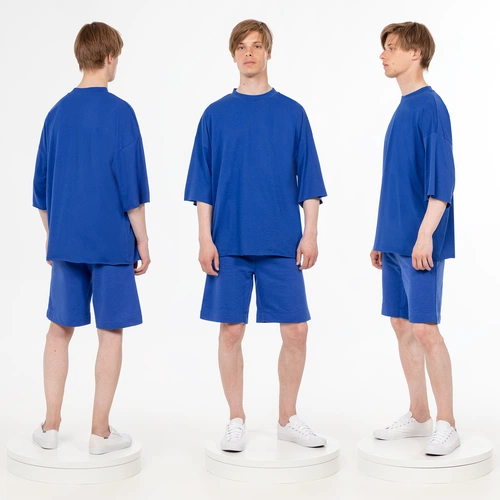 Футболка унисекс оверсайз T1, синяя Футболка унисекс оверсайз T1, синяя