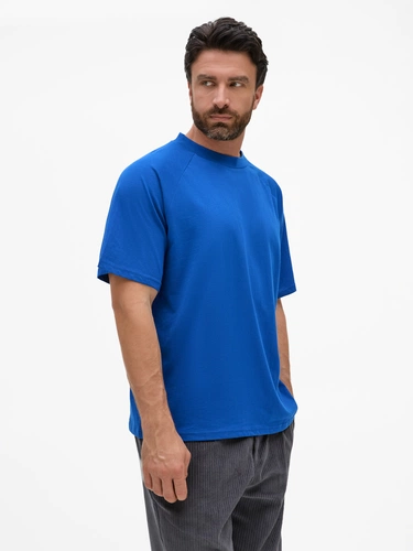 Футболка унисекс оверсайз T2, синяя Футболка унисекс оверсайз T2, синяя