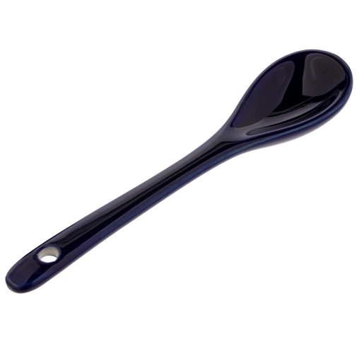 Кружка-хамелеон Melty с ложкой, черная с синим Кружка-хамелеон Melty с ложкой, черная с синим