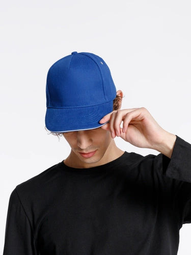 Бейсболка Classic, ярко-синяя с белым кантом Бейсболка Classic, ярко-синяя с белым кантом