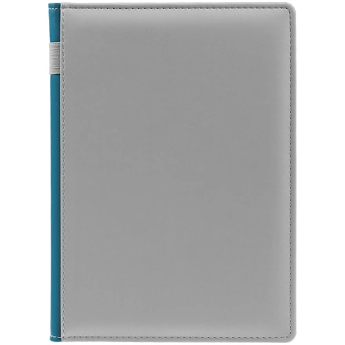 Ежедневник Spain Shall на заказ, недатированный, серый с бирюзовым Ежедневник Spain Shall на заказ, недатированный, серый с бирюзовым