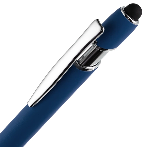Ручка шариковая Pointer Soft Touch со стилусом, темно-синяя Ручка шариковая Pointer Soft Touch со стилусом, темно-синяя