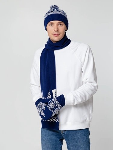 Шапка Elnik, синяя с молочно-белым Шапка Elnik, синяя с молочно-белым