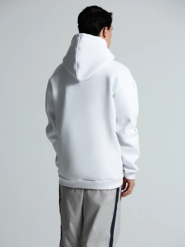 Толстовка унисекс оверсайз Zippy, белая Толстовка унисекс оверсайз Zippy, белая