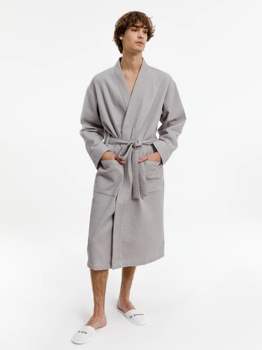 Халат вафельный Kimono, светло-серый Халат вафельный Kimono, светло-серый