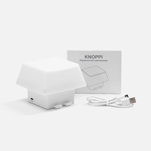Светильник с подставкой для смартфона Knoppi, белый Светильник с подставкой для смартфона Knoppi, белый