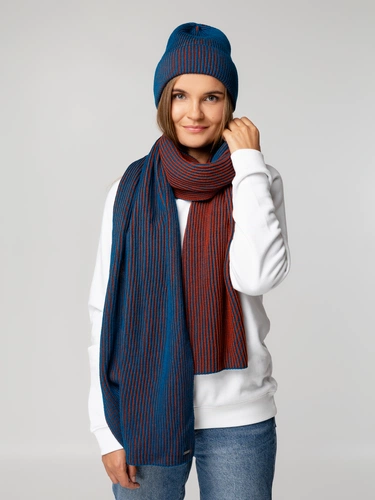 Шарф Nobilis, бирюзовый с терракотовым Шарф Nobilis, бирюзовый с терракотовым