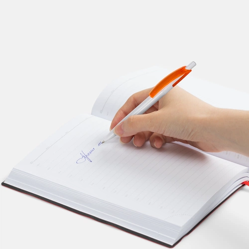 Ручка шариковая Bento, белая с оранжевым Ручка шариковая Bento, белая с оранжевым