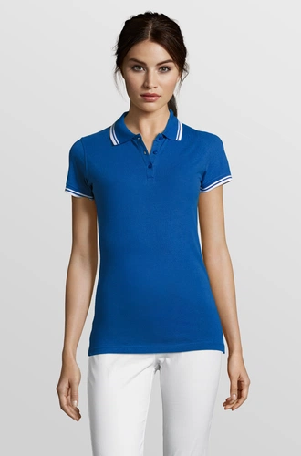 Рубашка поло женская Pasadena Women 200 с контрастной отделкой, ярко-синяя с белым Рубашка поло женская Pasadena Women 200 с контрастной отделкой, ярко-синяя с белым
