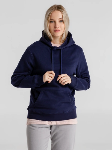 Толстовка с капюшоном унисекс King, темно-синяя Толстовка с капюшоном унисекс King, темно-синяя