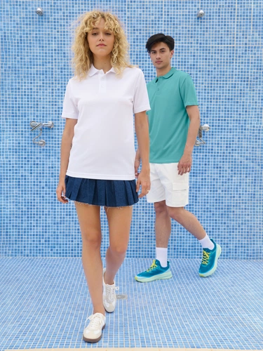 Рубашка поло унисекс Pitcher, красная Рубашка поло унисекс Pitcher, красная