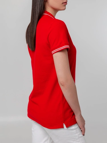 Рубашка поло женская Virma Stripes Lady, красная Рубашка поло женская Virma Stripes Lady, красная