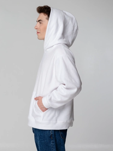 Худи флисовое унисекс Manakin, белое Худи флисовое унисекс Manakin, белое