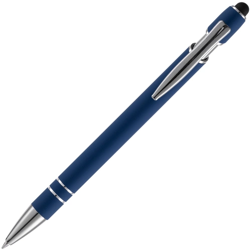 Ручка шариковая Pointer Soft Touch со стилусом, темно-синяя Ручка шариковая Pointer Soft Touch со стилусом, темно-синяя