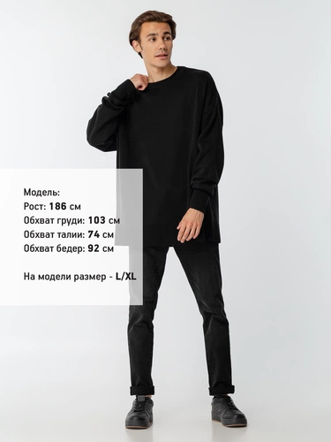 Джемпер оверсайз унисекс Stated в сумке, черный Джемпер оверсайз унисекс Stated в сумке, черный