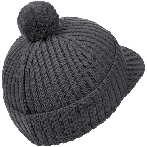 Вязаная шапка с козырьком Peaky, серая (антрацит) Вязаная шапка с козырьком Peaky, серая (антрацит)