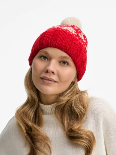 Шапка Holidale, красная с молочным Шапка Holidale, красная с молочным