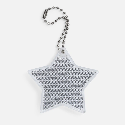 Пешеходный светоотражатель с цепочкой «Звезда», белый Пешеходный светоотражатель с цепочкой «Звезда», белый