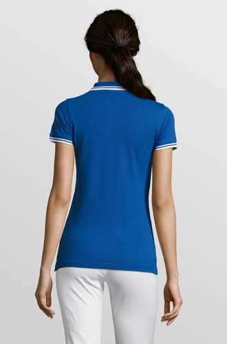 Рубашка поло женская Pasadena Women 200 с контрастной отделкой, ярко-синяя с белым Рубашка поло женская Pasadena Women 200 с контрастной отделкой, ярко-синяя с белым
