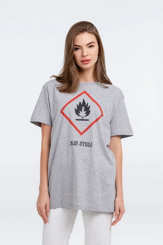 Футболка «Жар-птица», серый меланж Футболка «Жар-птица», серый меланж