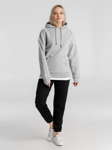 Толстовка с капюшоном унисекс King, серый меланж Толстовка с капюшоном унисекс King, серый меланж