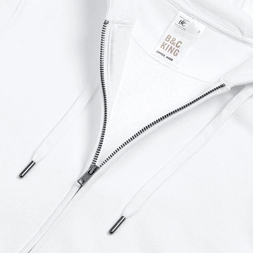 Толстовка на молнии с капюшоном унисекс King, белая Толстовка на молнии с капюшоном унисекс King, белая