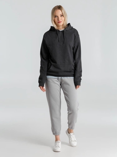 Толстовка с капюшоном унисекс Hoodie, серый меланж (антрацит) Толстовка с капюшоном унисекс Hoodie, серый меланж (антрацит)
