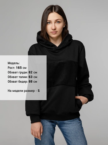 Худи унисекс Patch Catcher со вставкой из липучки, черное Худи унисекс Patch Catcher со вставкой из липучки, черное